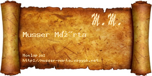 Musser Márta névjegykártya